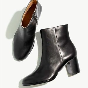 Madewell Mira Side-Seam Ankle Boot Black Leather Size 11